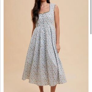 In loom Cottage dress in powder blue - xs